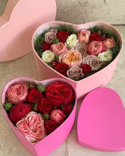 Cœur de roses de jardin