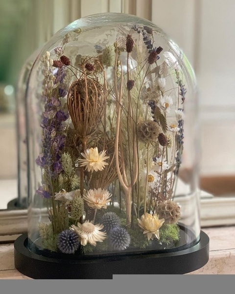 Cloche fleurs séchées xxl
